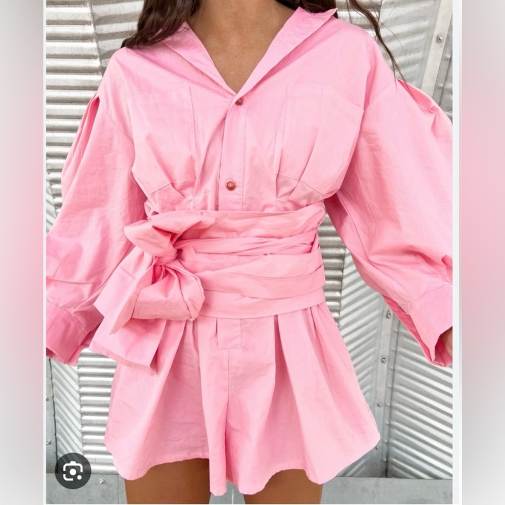 Bahama Mama Romper in bubblegum pink